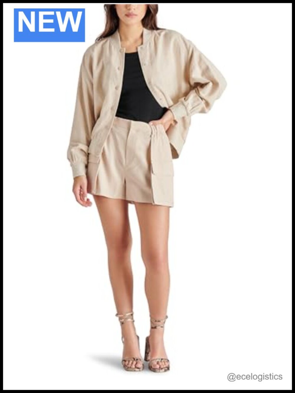 Linen Blend High Rise Mini Skort with Zipper Closure